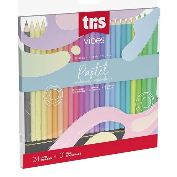 Lápis De Cor Tris Vibes Tons Pastel 24 Cores - 607719