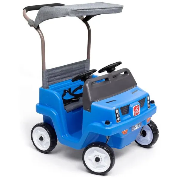 Carro de Empurrar Infantil Side-by-Side Push Around SUV, 2 Assentos, com Cintos de Segurança e Buzinas, Suporta Até 45,3 kg, Para Crianças de 1