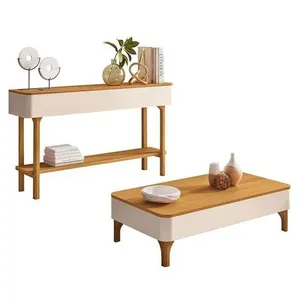 Mesa De Centro Liz E Aparador Fiero Off White Cinamomo - Hb Móveis