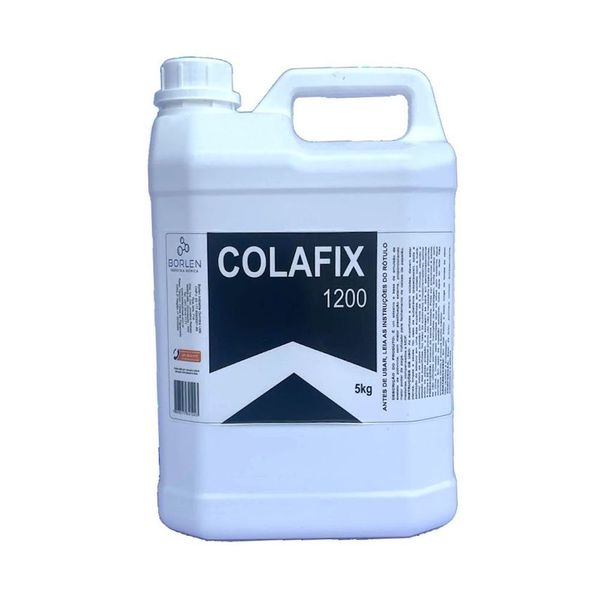 Cola PVA Branca Extra Colafix 1200 para Papelão e Madeira Alta Adesividade 5kg Borlen Brasil Cola PVA Colafix 1200 Alta Adesividade Papelão Madeira 5kg Borlen Brasil