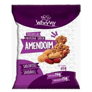 Biscoito de Proteína WheyViv Fit Sabor Amendoim 45g
