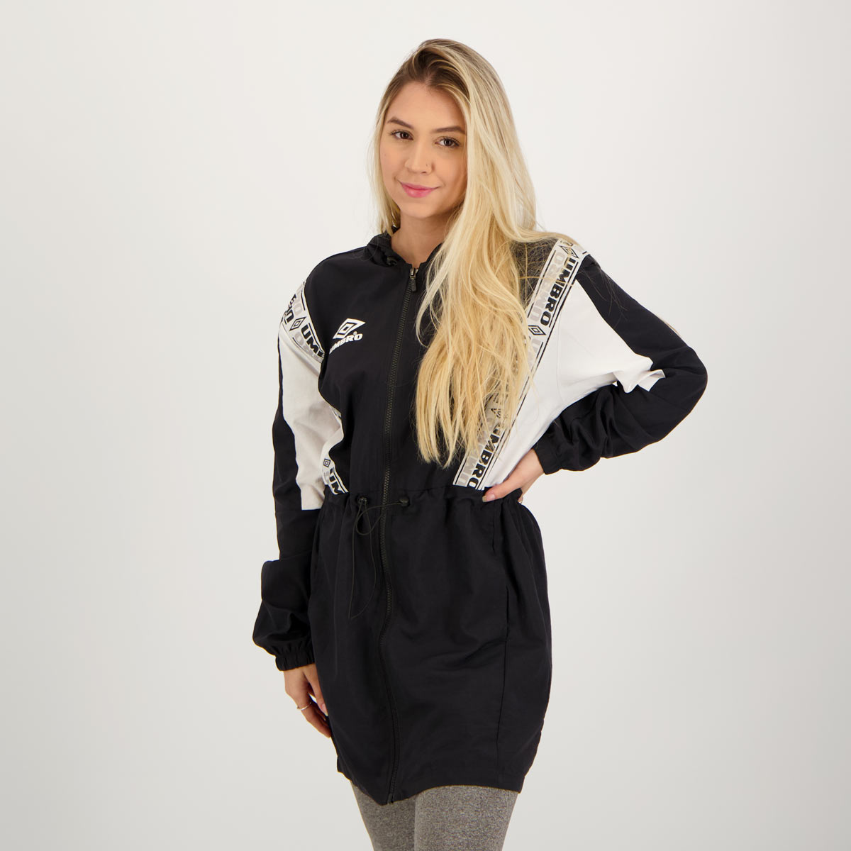 Jaqueta Umbro Corta Vento Diamond Tape Feminino Preta