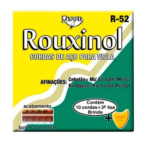 Cordas Rouxinol De Aço Para Viola + 3 Lisa Palheta Brinde
