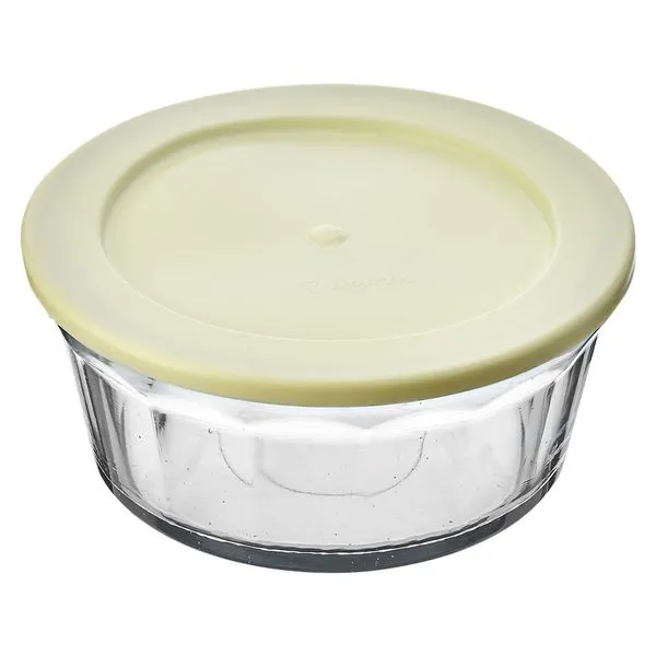 Tigela Laguna Tampa Plástica Vidro Reciclado Transparente 750ml - Vitazza