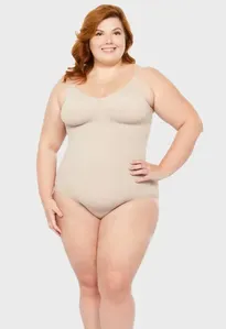 Body Modelador Plus Size Marrom-000G