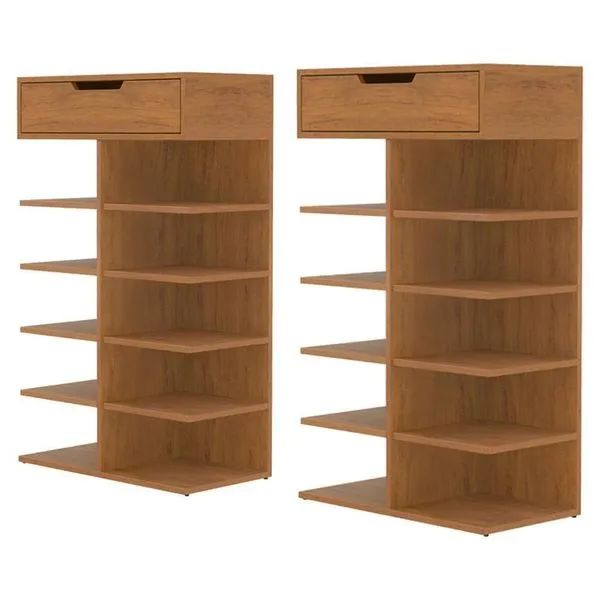 Sapateira Agata 1 Porta 99x60CM MDP Amadeirado Cedro Casa D Móveis