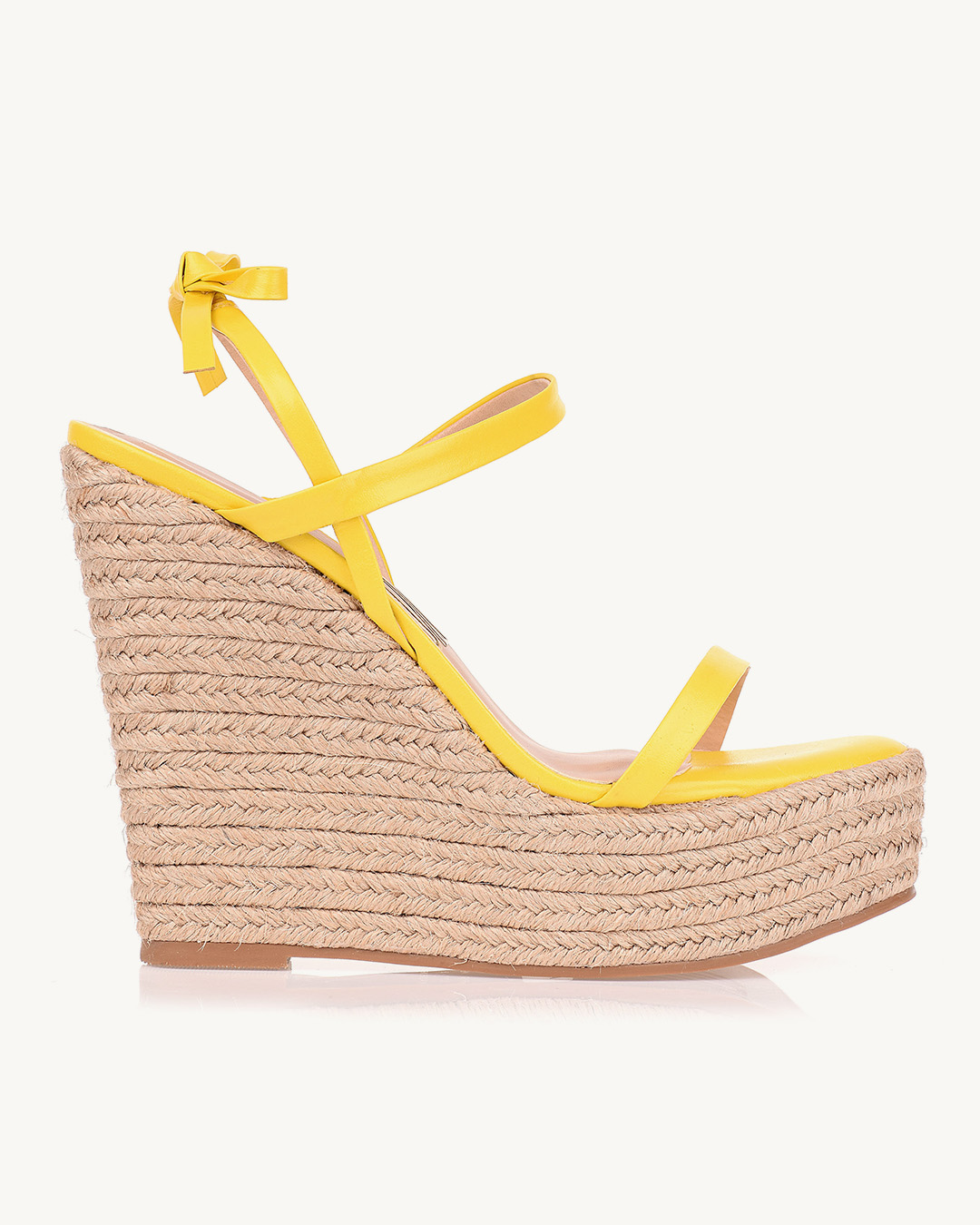 Plataforma Salto Alto New Couro Yellow