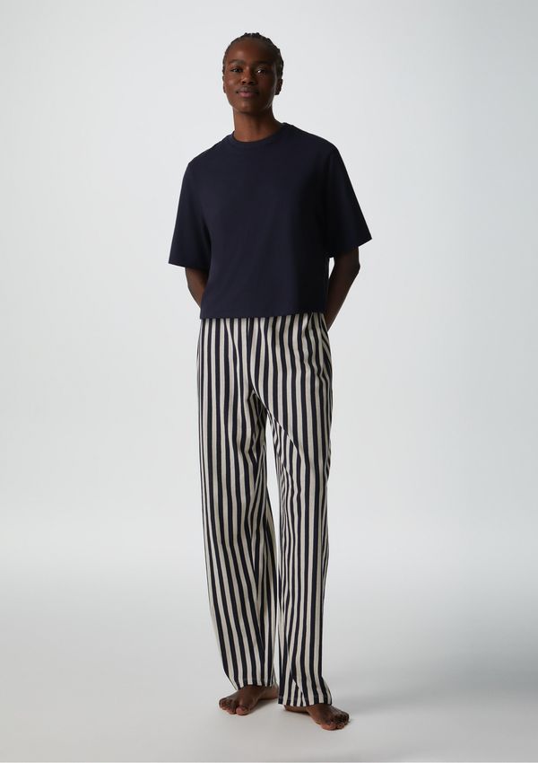 Pijama Longo Feminino Manga Curta - Azul XG