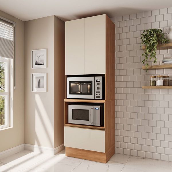 Torre Quente 2 Portas 1 Gaveta 70cm Aroeira CabeCasa MadeiraOriginals Cinza Sereno
