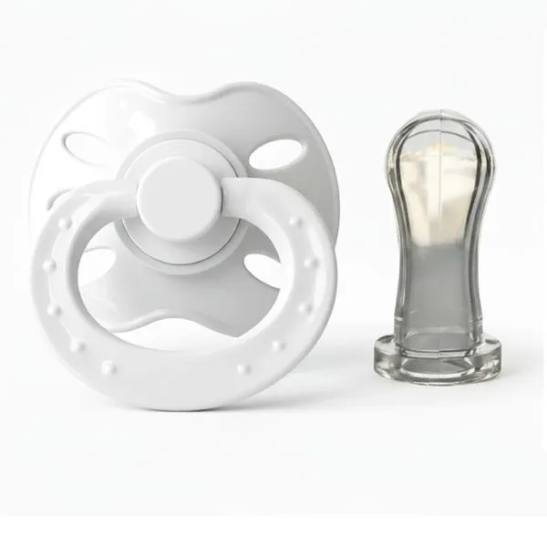 Chupeta Plus Bico Redondo 100% Silicone Baby Nany No Blister Branco