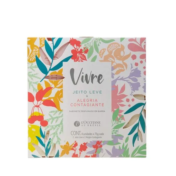 Sabonete em Barra L'Occitane Vivre Perfumado 4 Unidades de 75g Cada