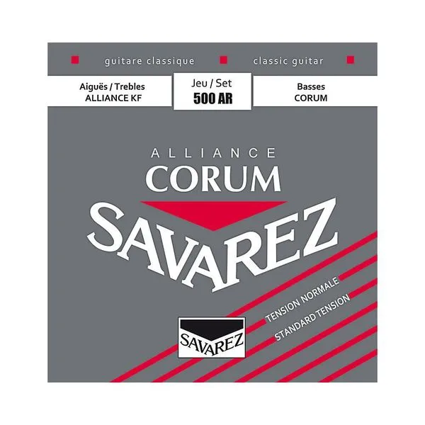 Encordoamento Violão Nylon Savarez Alliance Corum 500AR Tensão Média Fibra Composite Som Limpo Encordoamento Violão Nylon Alliance Corum 500AR Tensão Média Savarez