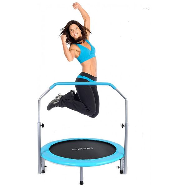 Cama Elastica Infantil com Corrimão Ajustável para até 100 kg, SERENELIFE SLELT403, Azul 110v