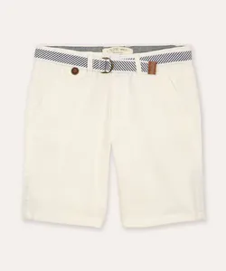 bermuda infantil de sarja com cinto kaki - branco 10