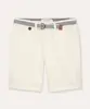 bermuda infantil de sarja com cinto kaki - branco 4