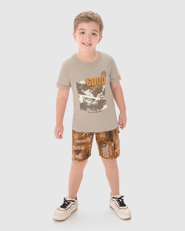 Conjunto Infantil Menino Make It Good Em Algodão Malwee Kids Cinza - 8