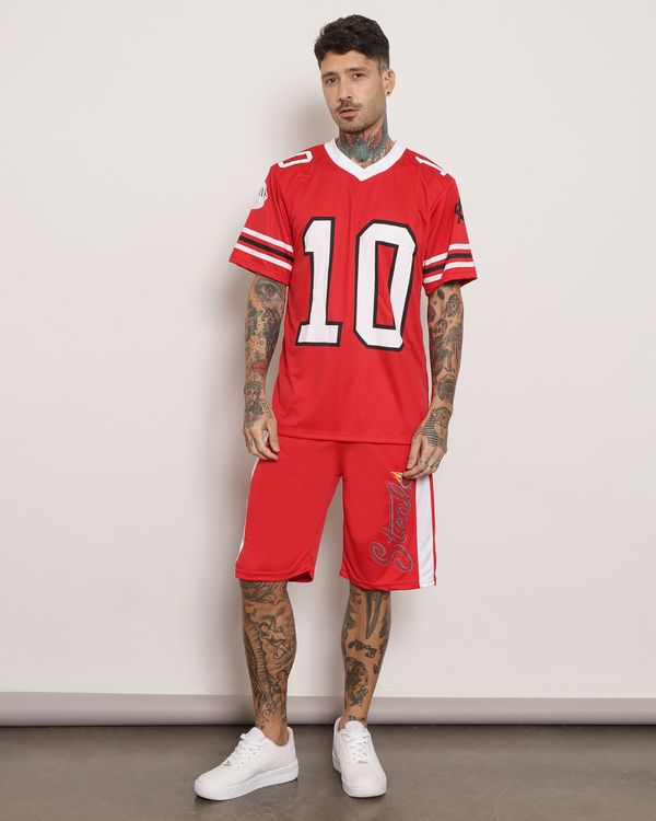 Bermuda Masculina Gangster Basquete Estampada Vermelha P