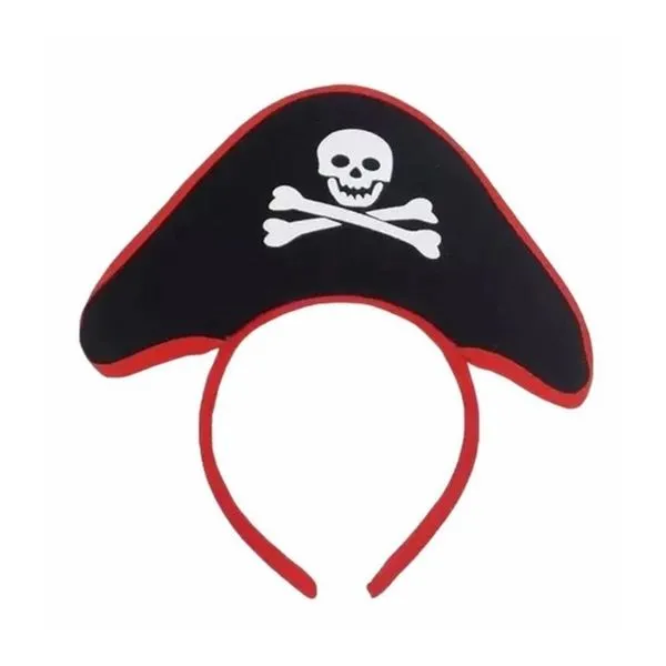 Tiara Pirata NYR Festas Preto E Vermelho (MP)