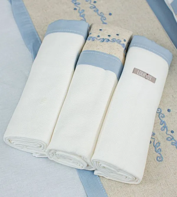 Kit Cueiro Loupiot Nature com 3 Unidades Azul/Bege