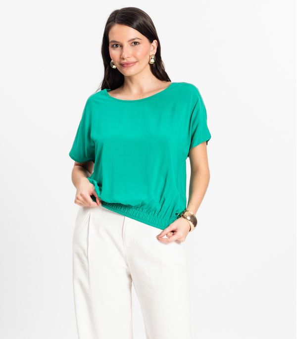 Blusa Feminina manga curta Infinita Cor Verde G