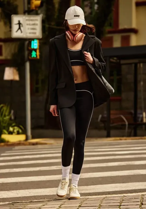 Calça Legging Sport Com Elástico Preto M