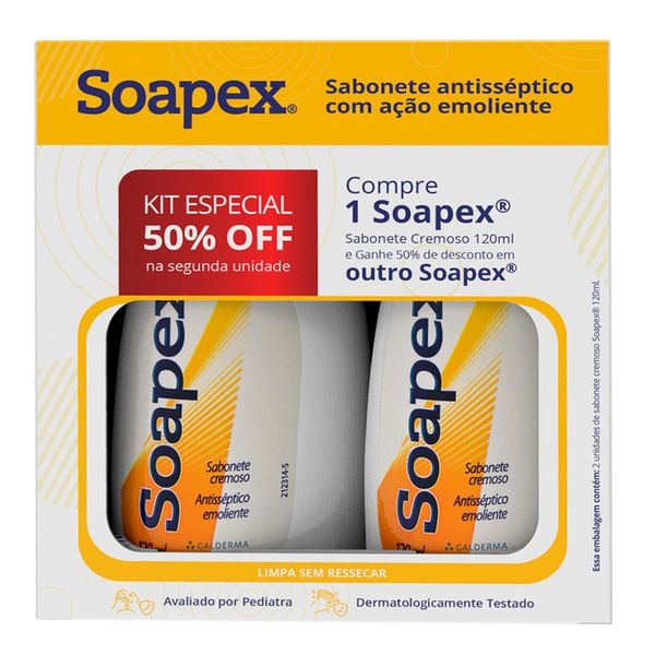 Kit Sabonete Líquido Soapex Antisséptico 120ml 2 Unidades