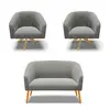 Namoradeira e 2 Poltronas Giratória MA30 Stella Suede D03 - D'Rossi Grafite