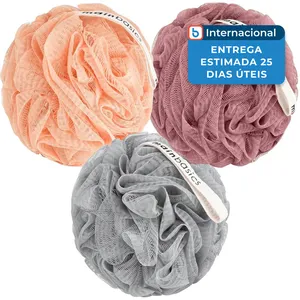 Esponja Bucha para Banho 3 Peças Coral Reef Mainbasics Colorido A-MBI