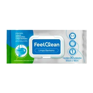 Lenços Umedecidos Feelclean Banheiro 30 Unidades LENCOS UMED FEELCLEAN BANHEIRO 30UN
