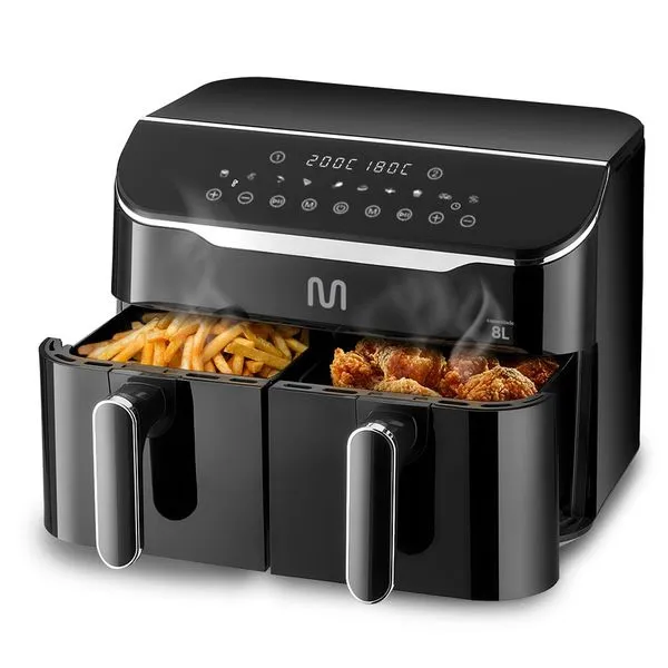 Fritadeira Air Fryer 8l Preta c/ 2 Gavetas 2500w-220v Multi - GO220 GO220