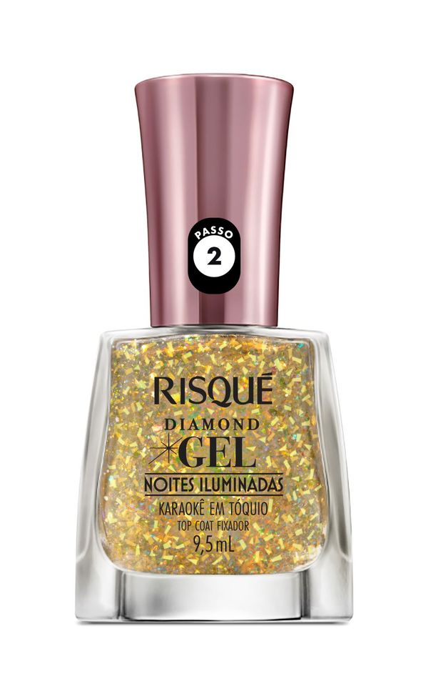 Esmalte Risqué diamond gel noites Iluminadas karaokê em Tóquio 9,5ml sem blister Esmalte Risqué Diamond Gel Noites Iluminadas Karaokê Em Tóquio 9,5ml