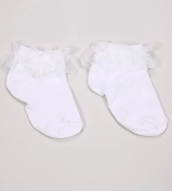 Meia Festa Detalhe - 15 Tam. 17 a 32 Branco - 29 a 32