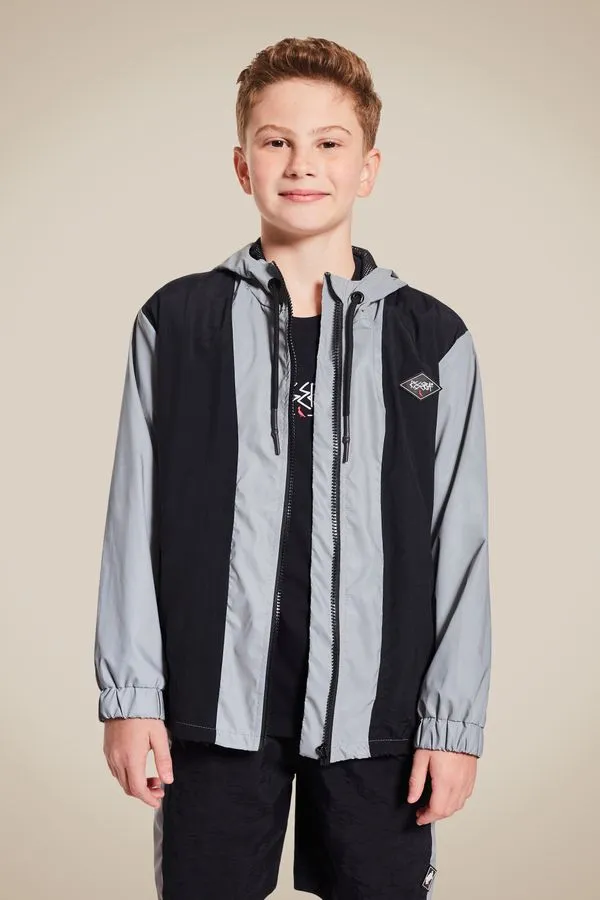 Windbreaker Mini Recortes Refletivo Preto - 02