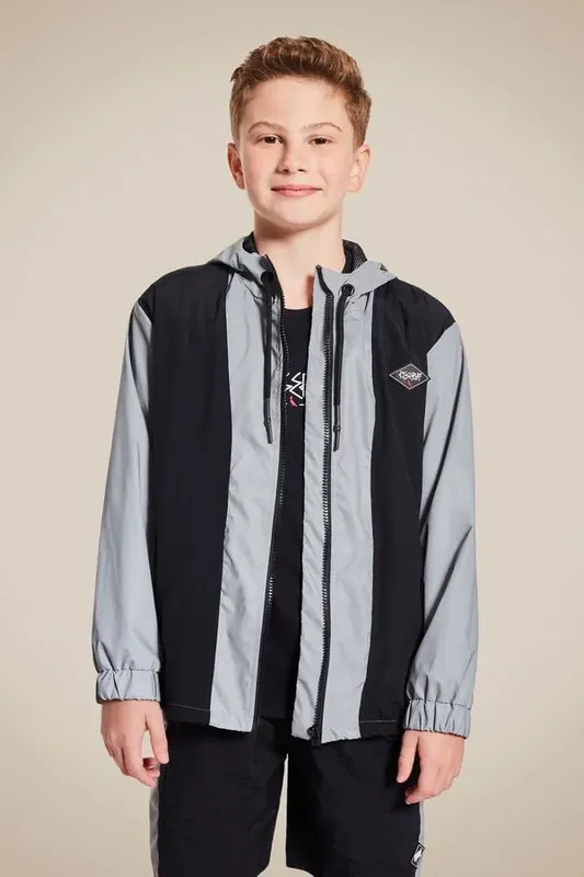 Windbreaker Mini Recortes Refletivo Preto - 02
