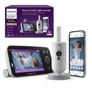 Babá Eletronica com Câmera 1080P e App de Monitoramento de Sono e Frequência, Detecção de Choro, Philips Avent Premium SCD973/37, Cinza 110v