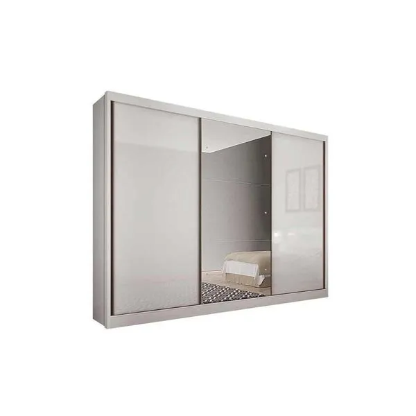 Guarda Roupa Casal 3 Portas Correr c/Esp 4Gavs Toulon Plus Neve N. Horizonte