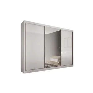 Guarda Roupa Casal 3 Portas Correr c/Esp 4Gavs Toulon Plus Neve N. Horizonte