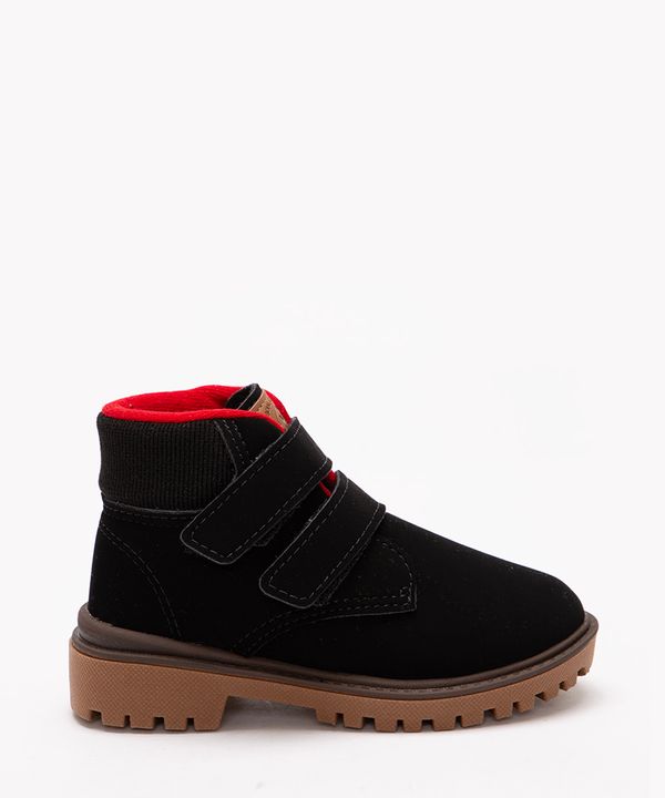 bota infantil com velcro preta 22