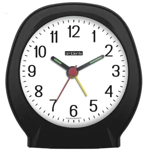Despertador Quartz Ambiente Ref: 1604-034 Preto Redondo