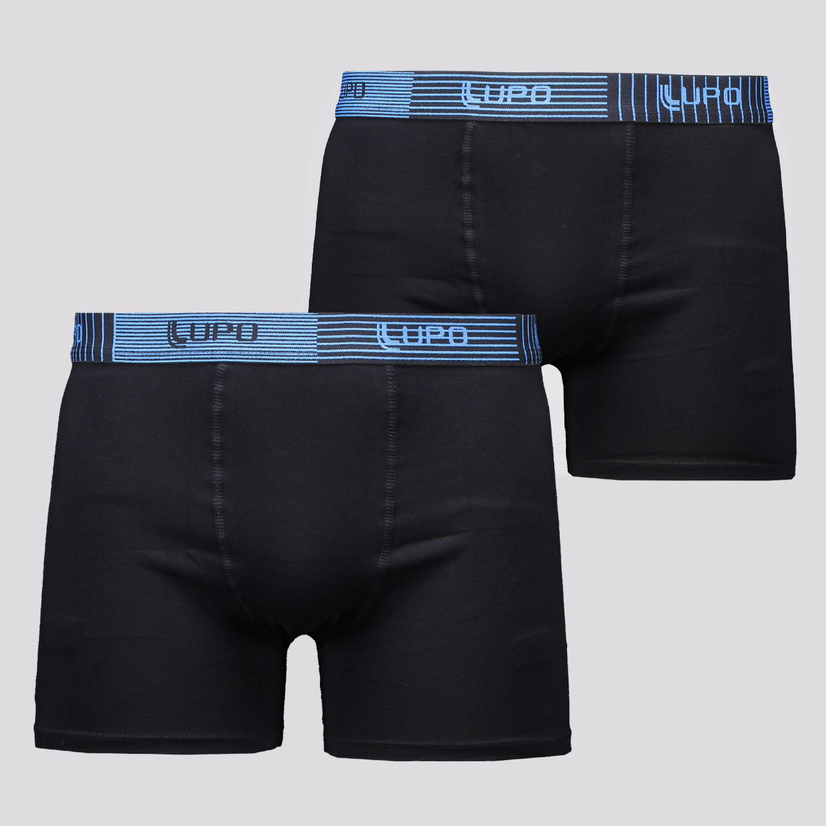 Kit de 2 Cuecas Boxer Lupo Basic Preta