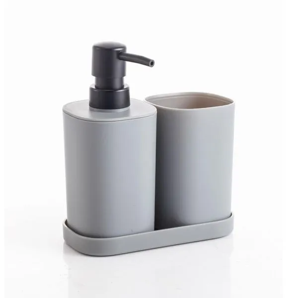 Conjunto Para Banheiro Com 3 Peças Quadrado Cinza - Mood