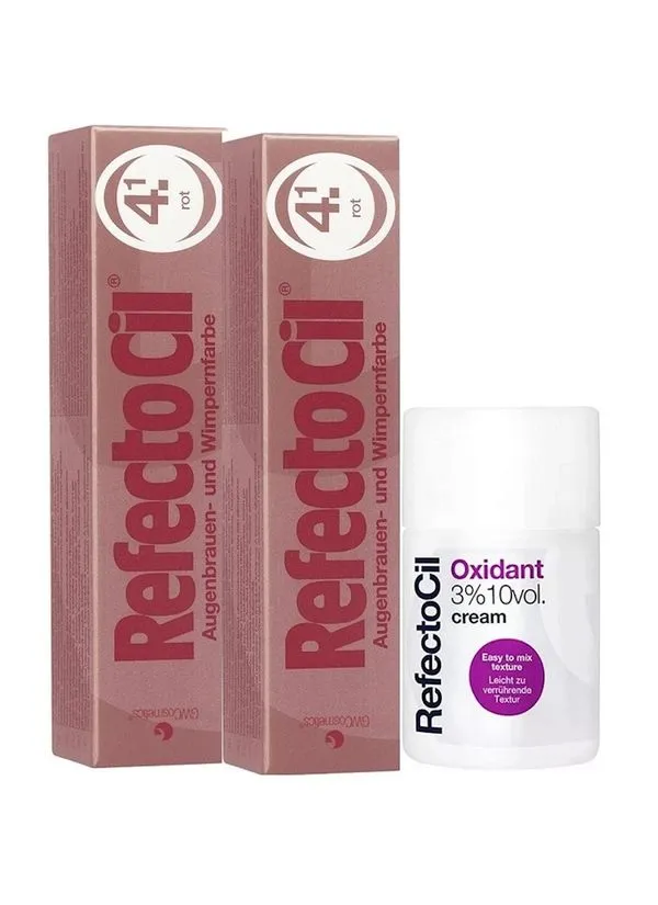 Kit Refectocil 2 Tinta + 1 Oxidante Creme N° 4.1 Vermelho