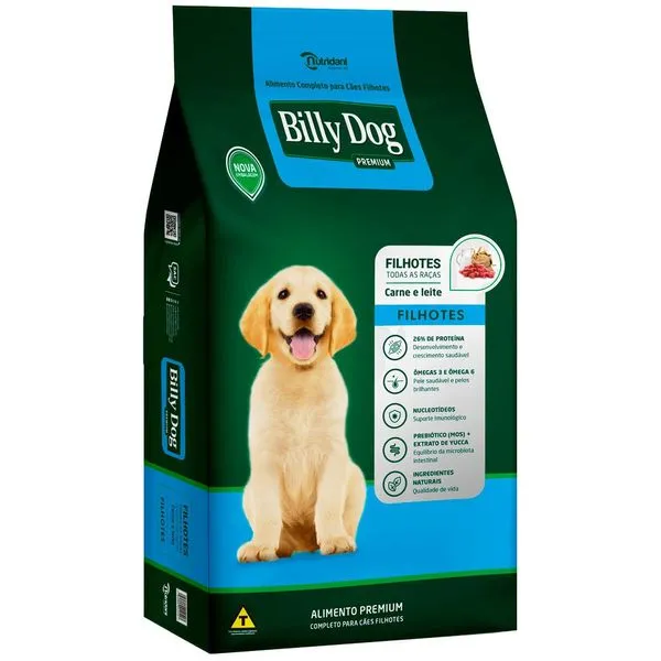 Ração Para Cães Filhotes Billy Dog Leite 15gk (MP)