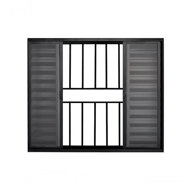 Veneziana 6 Folhas De Correr C/grade 1.00 X 1.00 Alumínio Preto Linha Modular - Hale