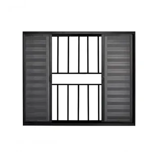 Veneziana 6 Folhas De Correr C/grade 1.00 X 2.00 Alumínio Preto Linha Modular - Hale