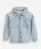 jaqueta oversized jeans infantil com capuz removível azul 6