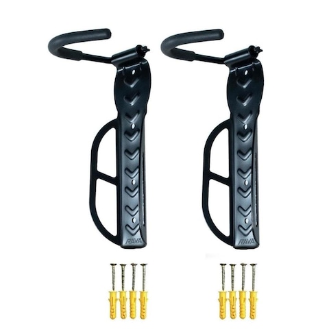 Kit Suportes para Bicicleta de Parede Vertical Rava Gancho Fixo - 2 Unidades