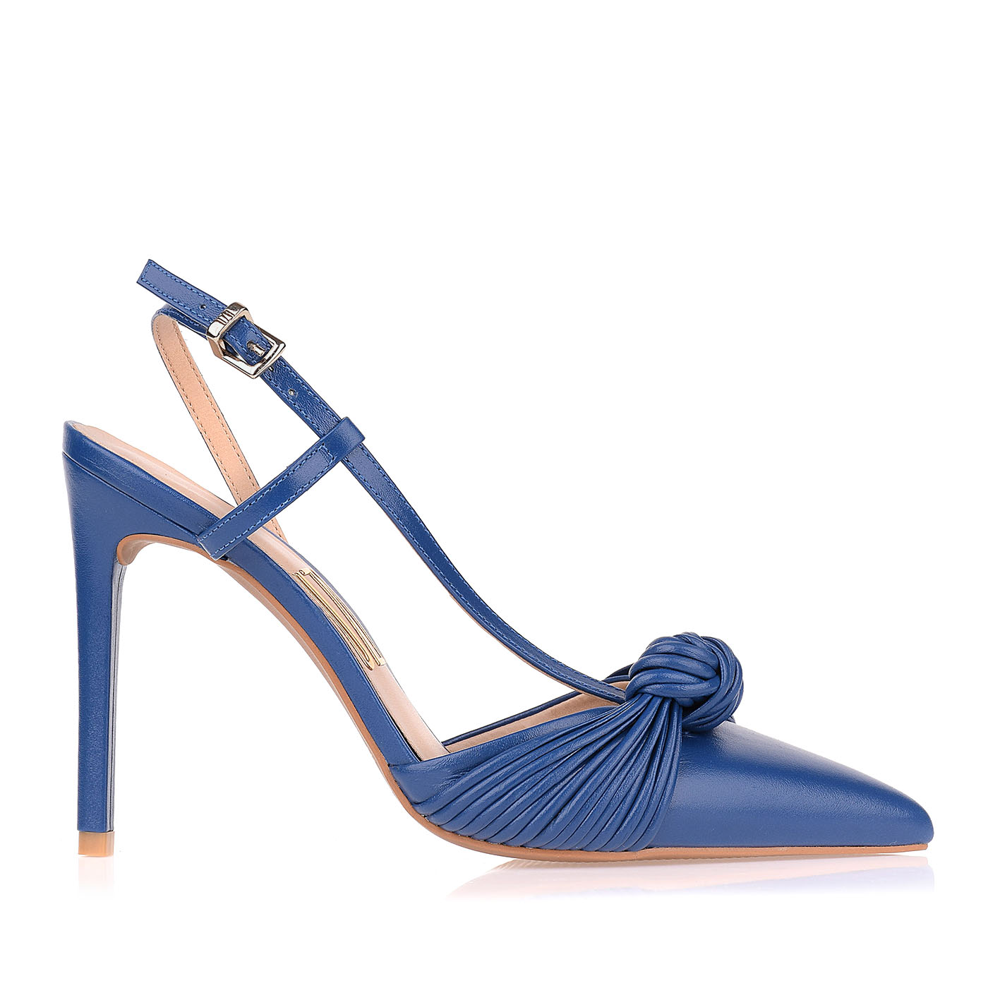 Slingback Salto Alto New Couro Safira