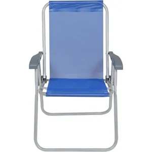 Cadeira de Praia Alta Relax Comfort Azul Alumínio Bel Nordeste