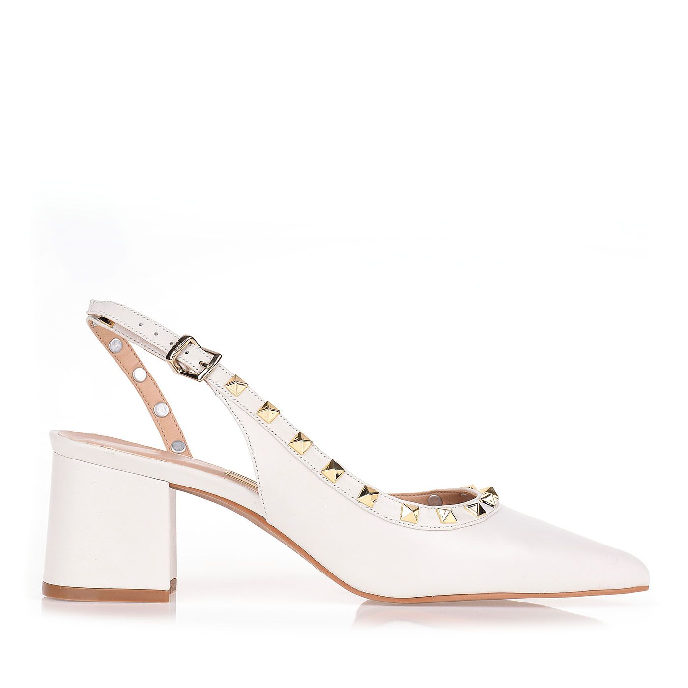 Slingback Salto Médio New Couro Ice